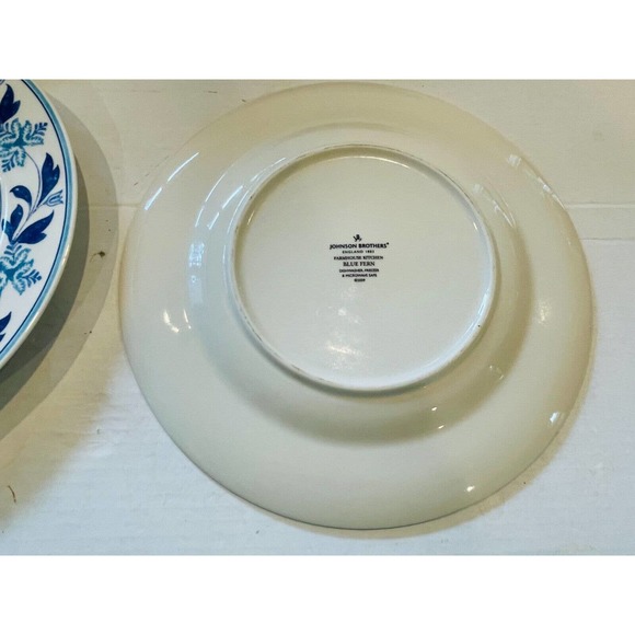 Johnson Brothers Farmhouse Kitchen Blue Fern Dinner Plates- Set of 4 - Picture 6 of 7